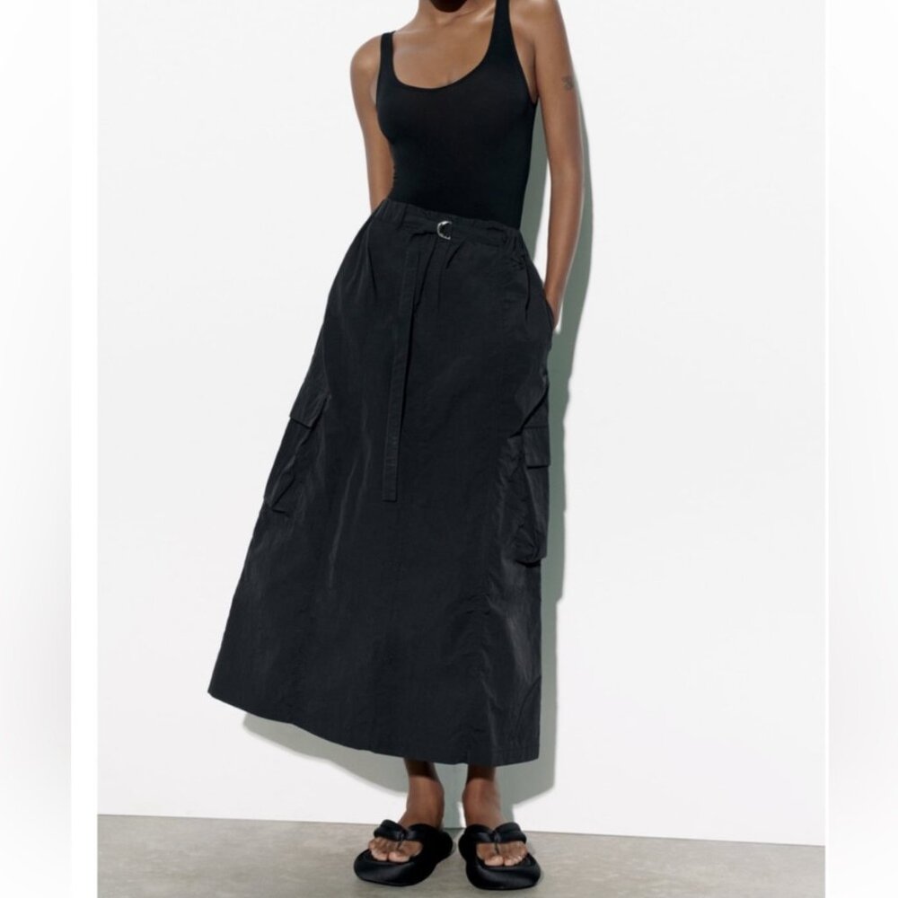 Zara Black Midi Skirt